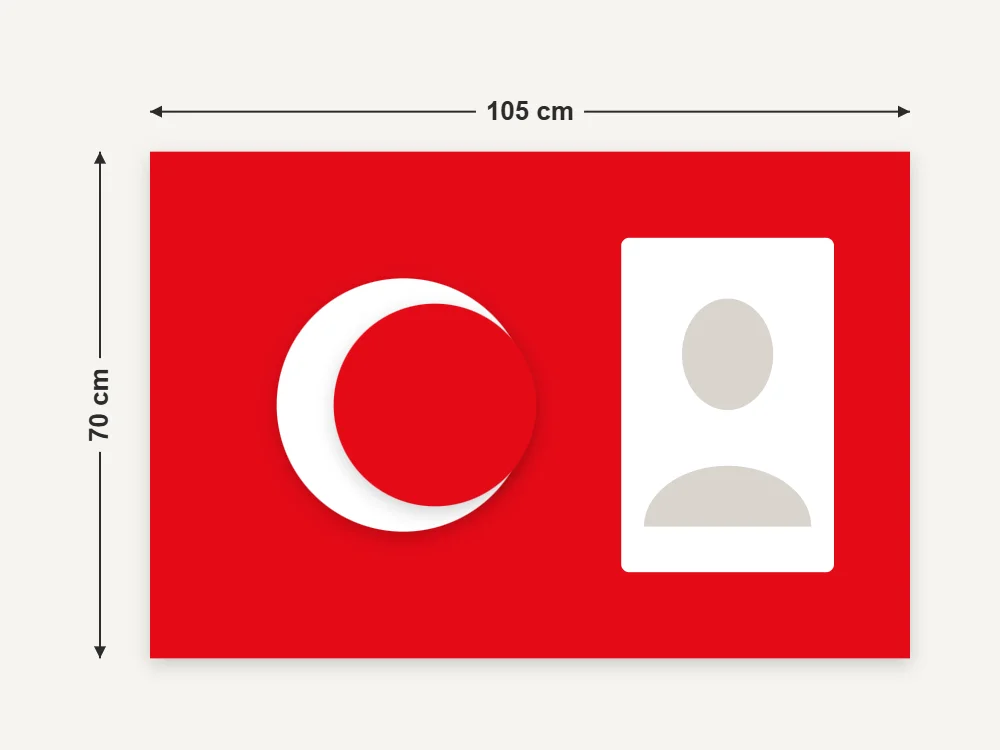 70 × 105 cm Atalı Bayrak ölçüleri