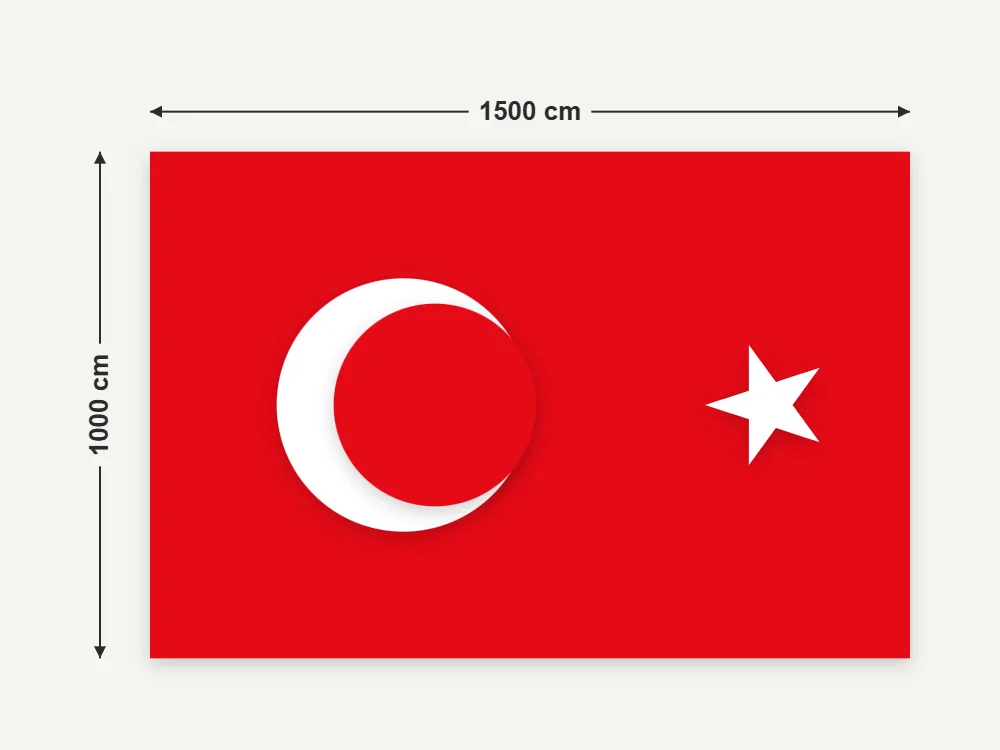1000 × 1500 cm Türk Bayrağı ölçüleri