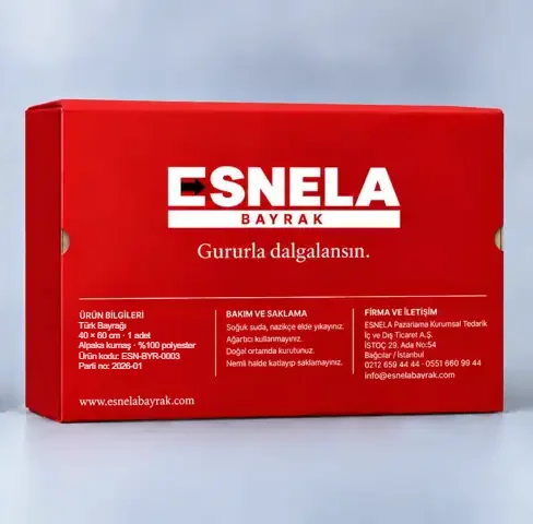 40 × 60 cm Türk Bayrağı kutu arka yüzü